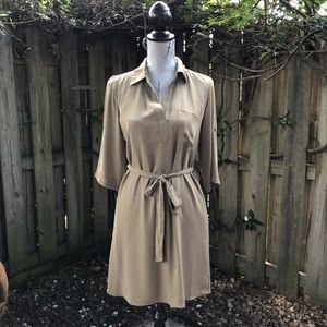 New York & Company Shirt Dress, Olive Green, XS